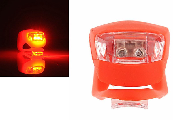 New Silicone LED Bike Cycling Light Bicycle Head Front Rear Tail Strobe Lamp Bulb Waterproof Red Warning Durable Free Shipping