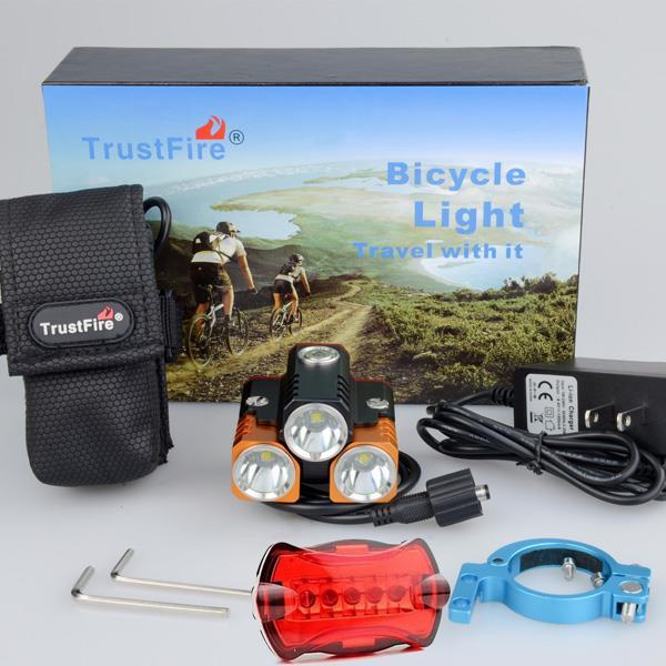 New TrustFire TR-D018 Front Bicycle Light 6000LM 3* CREE XM-L2 LED Bike Light Headlight Head & Tail Light SET