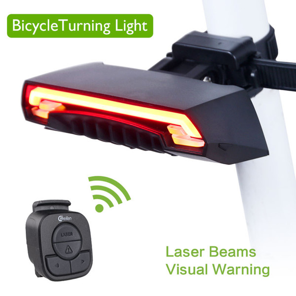 Smart Wireless Remote Control USB Rechargeable Bike Light Laser Bicycle Rear Light Tail Light Taillight Turn Signal