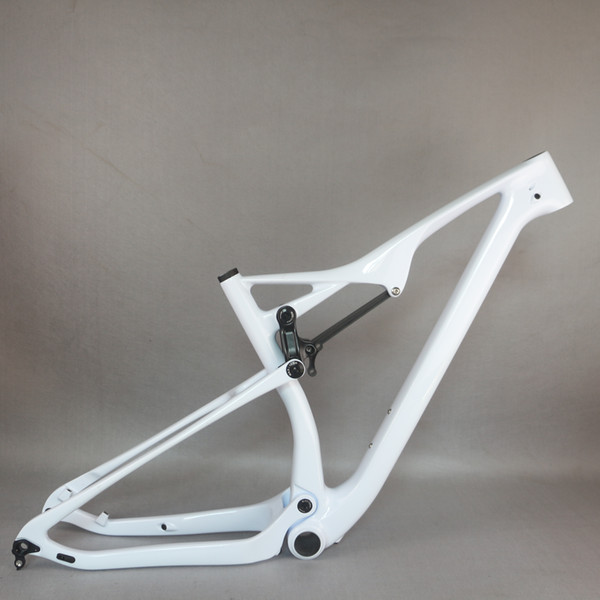 White Full Suspension 29er Mountain Bike Frames T800 Carbon Fiber MTB Bicycle Frameset BB92 UD Matte/Glossy