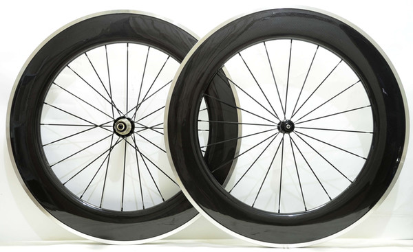 Free shipping Alloy Brake Surface carbon wheels 88mm depth 23mm width road bike wheelset with Powerway R36 hub