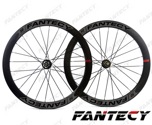 FANTECY 700C Road disc brake carbon wheels 50mm depth 25mm width bike clincher/tubular carbon wheelset with NOVATEC 791/792 hub U-shape rim