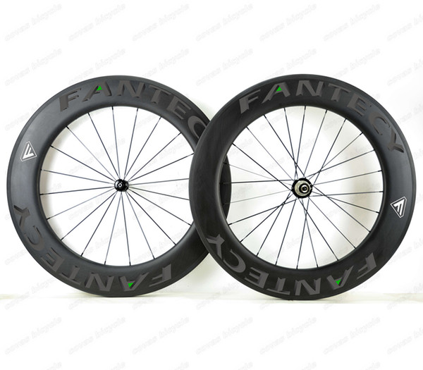 FANTECY! 700C 88mm depth road bike Full carbon wheels 25mm width Clincher road bicycle carbon wheelset with Powerway R51 Straight pull hub