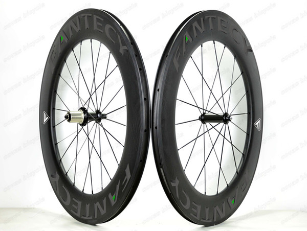 Freeshippin 700C 88mm depth road bike carbon wheels 25mm width Clincher road bicycle carbon wheelset with Straight pull hub