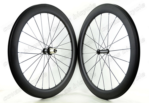 Free shipping 60mm depth road bike carbon wheelset 700C 25mm width clincher wheel carbon wheel 3K matte weave u-shape rim