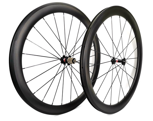 700C road bike carbon wheelset 50mm depth 25mm width clincher carbon wheels with novatec 271/372 hubs, UD matte finish