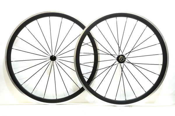 Free shipping Alloy Brake Surface wheels 38mm depth 23mm width Aluminum brake road bike carbon wheelset with Powerway R13 hub