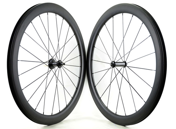 Free shipping 50mm depth road bike carbon wheelset 700C road bike clincher 23mm width carbon wheel with powerway R36 hub, U-shape rim