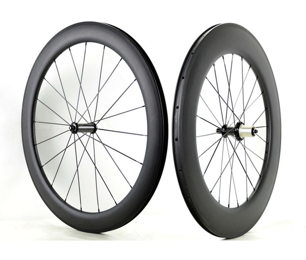 Free shipping Full carbon fiber Front 60mm rear 88mm depth clincher wheelset 700C 25mm width road bicycle carbon wheels