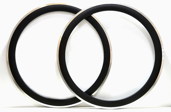 Free shipping 700C 23mm Width Alloy brake surface carbon wheels 50mm depth Clincher Road Bike single Rim 3k matte finish customizable decal