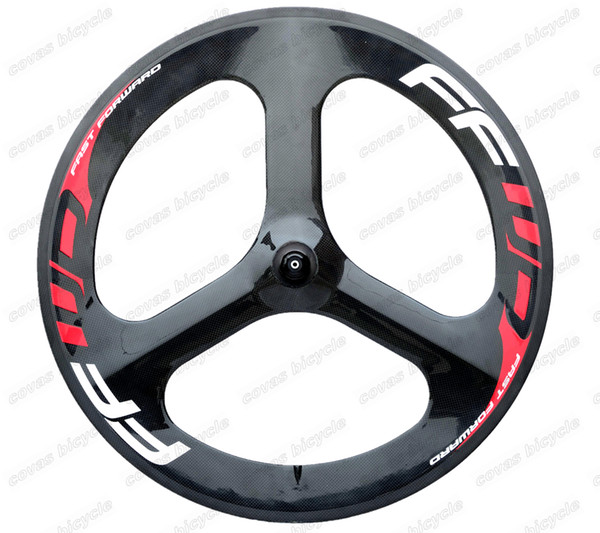 Fast Forward 700C road bike tri-spoke carbon wheels 56mm clincher fixed gear wheel high quality clincher for Time/Trial Bike Wheel