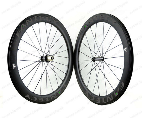 FANTEC!Hot sale 700C 60mm depth road bike Full carbon wheels 25mm width Clincher/Tubular road bicycle carbon wheelset with Straight pull hub