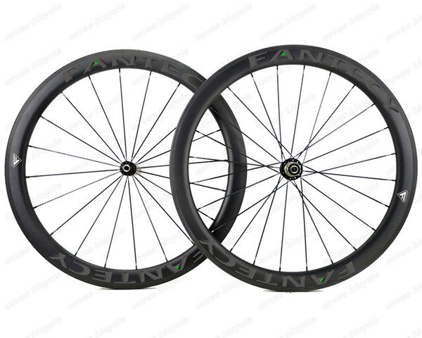 FANTECY!Hot sale 700C 50mm depth road bike Full carbon wheels 25mm width Clincher/Tubular road bicycle carbon wheelset with Powerway R51 hub