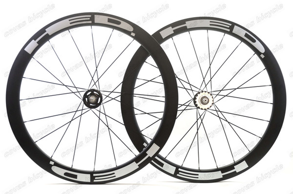 Free shipping 700c 50mm depth 25mm width clincher carbon wheels track wheel fixed gear single speed wheelset with hub Novatec 165/166