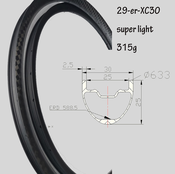 Super light 29er 30 hookless carbon wheels mountain bike wheel Cross County mtb 29 inch carbon rim 29