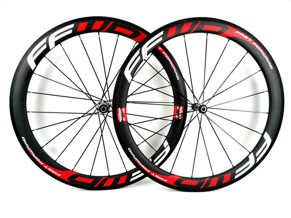 700C 50mm depth Road bike carbon wheels RACE 50 road bike 25mm width bicycle clincher/Tubular carbon wheelset U-shape rim with FFWD decals