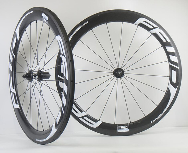 Free shipping 60mm depth 25mm width carbon wheel road bicycle clincher/Tubular carbon wheelset with DT350 hubs