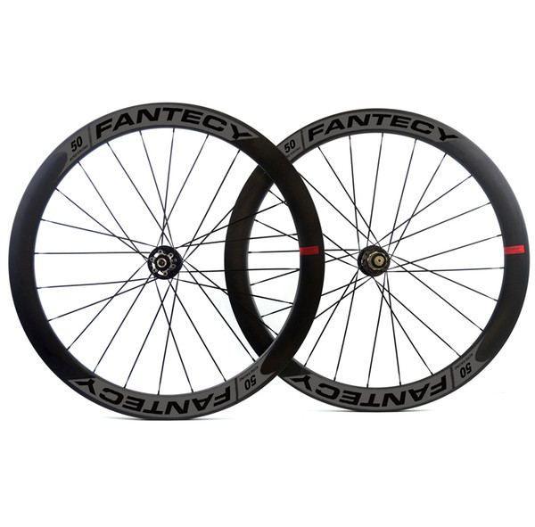 Fantecy!700C 50mm depth road disc brake carbon wheelset 25mm width Clincher/Tubular Disc Cyclocross Bicycle carbon wheels UD matte finsh