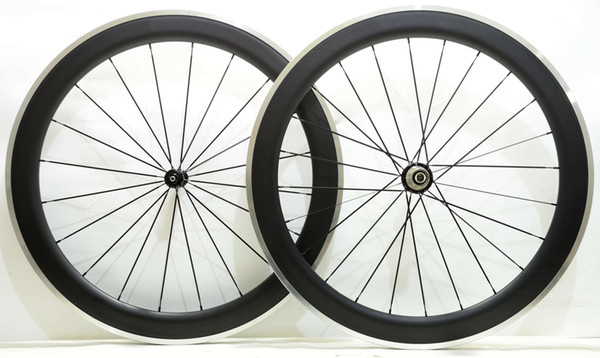 Free shipping Alloy Brake Surface wheelset 60mm depth 23mm width Aluminum brake carbon road bike wheels with Powerway R36 hub