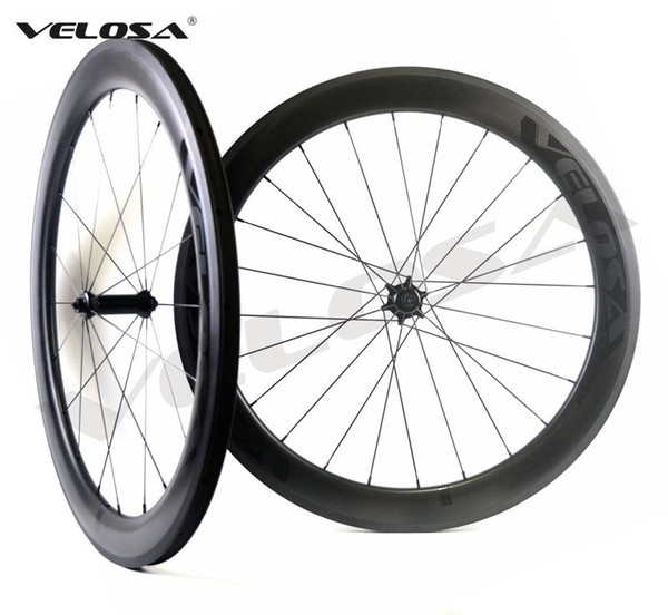 Velosa Race 60 black series carbon wheelset,700C road bike super light carbon wheels,60mm clincher/tubular,Ceramic bearings