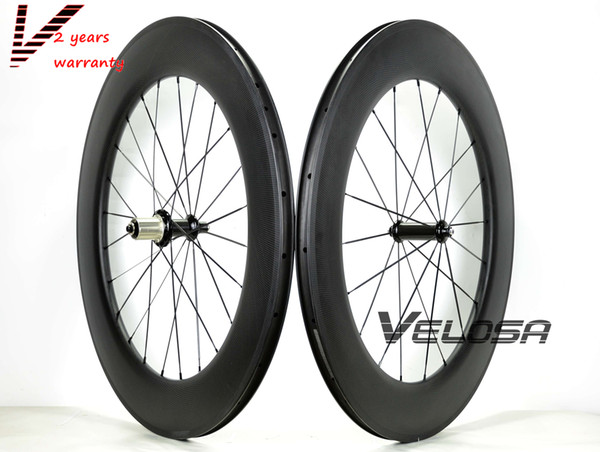 Outlet,Full carbon 88mm road bike wheelset, 88mm clincher/tubular ,700C road bike wheel 25mm width U shape rim