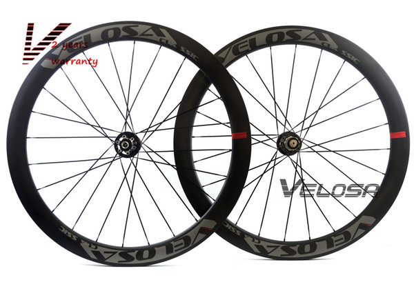 Velosa Disc 50 Road Disc Brake carbon wheelset, 50mm clincher/tubular ,700C road bike wheel,cyclocross wheel