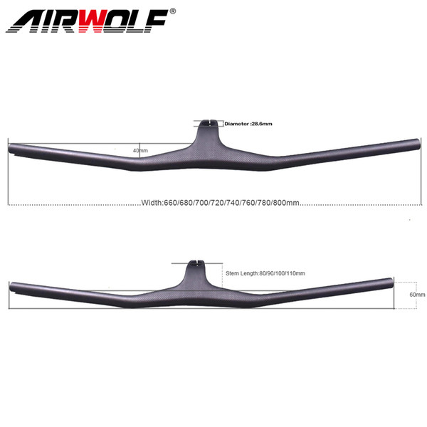 2019 Newest -17 degree carbon mountain handlebar,800*80/90/100/110mm mtb carbon handlebar,high quality and cheap price carbon handlebar