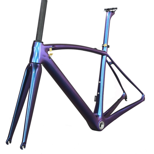 T1000 super light weight full carbon road bike frameset with newest chameleon paint in low price