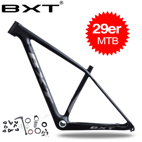 2018 BXT new T800 carbon frame 29er mtb mountain bike frame bsa Disc Brake Tapered bicycle frame factory outlet cycling parts