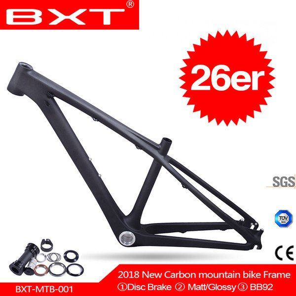 2018 new BXT Chinese carbon frames 14inch16inch 26 carbon mountain bike frameset super light kids carbon mtb frame 26er bicycle frame