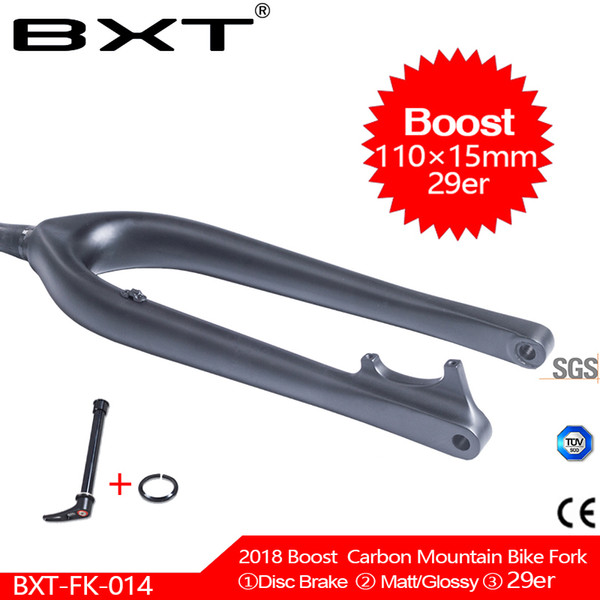 2018 NEW MTB full carbon fork UD glossy/matte 29er BOOST mountain bike fork 29inch disc brake 1-1/8