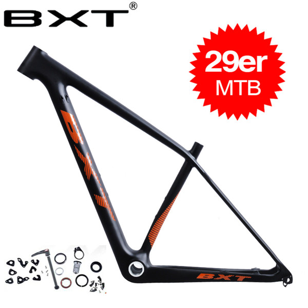 BXT factory sale 29er Mountain Bike Frame Chinese carbon mtb Bicycle Frame t800 Carbon Fiber 142*12 or 135*9 bicycle part