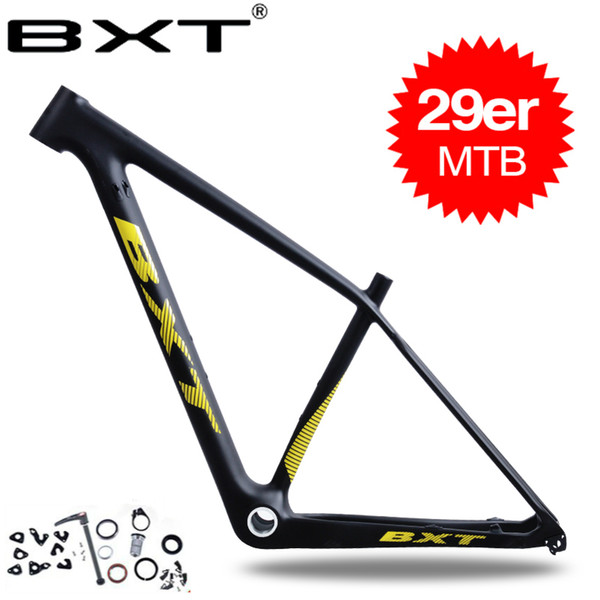 BXT carbone 29er mtb frame BSA Tapered bicycle frame 29 carbon mountain bike frame used for racing carbon bicycle part