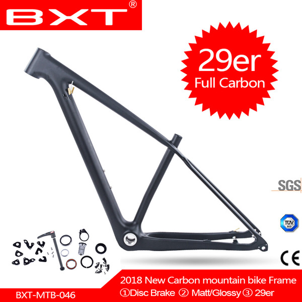 2018 Chinese carbon mtb frame 29er bicicletas mountain bike 29 bicycle parts carbon frame 142*12 or 135*9mm bicycle frame