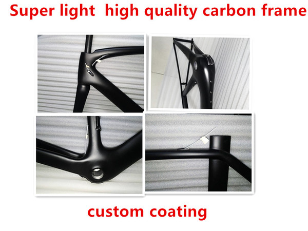 All carbon fiber bicycle road broken frame, ultra light and high quality carbon frame, custom painting, multiple color selection.