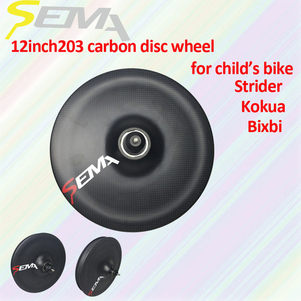 SEMA carbon wheel 12inch 203 carbon disc wheel for child's balance bike 100% full carbon fiber wheel