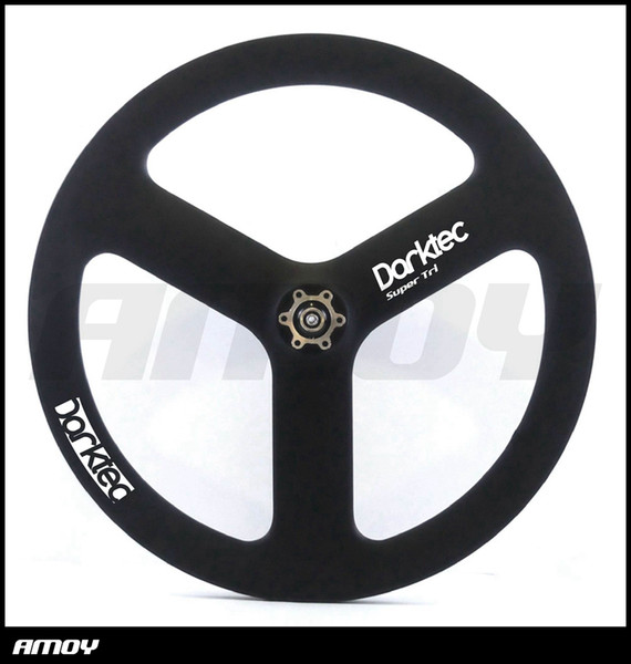 darktec logo 20 Inch BMX 451 Carbon Fixed Gear tri spokes carbon disc 3 Spokes floding bike Clincher Wheels