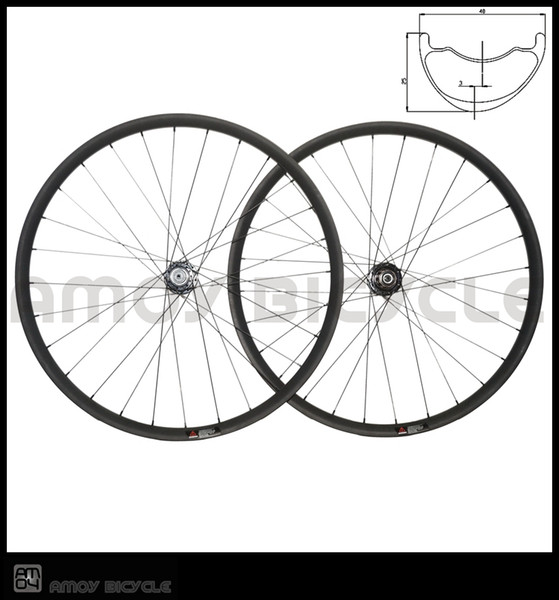 amoy Offset MTB carbon wheelset 29er hookless carbon wheels 40W * 25D XC MTB bike wheels hand mountain wheelset