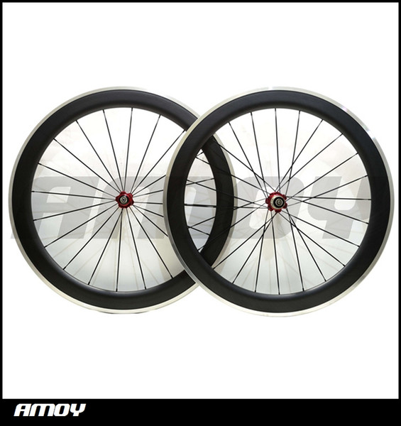 Free shipping Clincher Road Bike Bicycle Wheelset with Bitex Hubs, Aluminum 700c 60mm Carbon Fiber Alloy Brake wheels