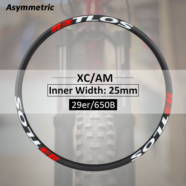 Asymmetric carbon xc trail all mountain bicycle rims available for 650B/27.5er, 29er - M-i25A