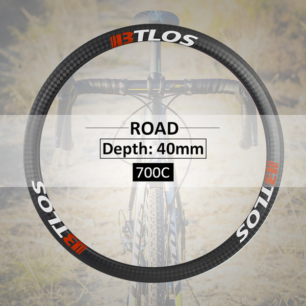 700c 40mm depth tubeless-compatible carbon clincher road bicycle rim - RC-40