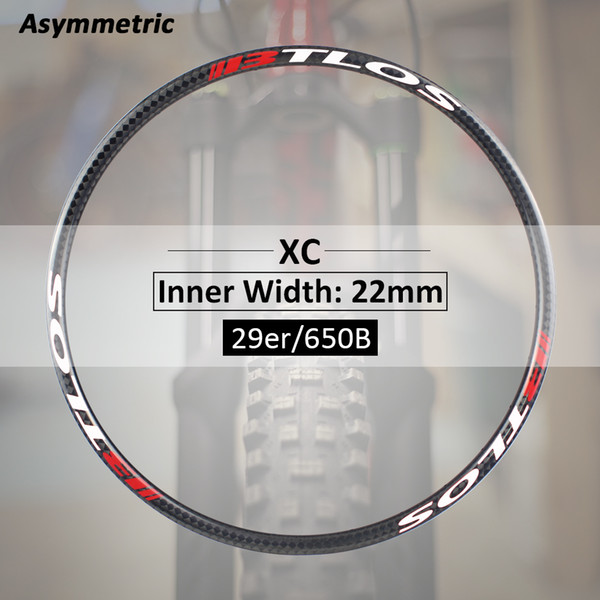 Asymmetric MTB XC trail carbon rim available for 650B/27.5er, 29er - M-i22A