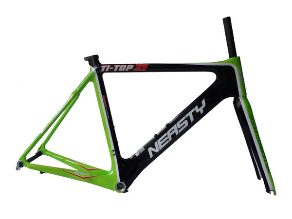 RB32 new model road frame 54cm road frameset carbon fiber road bicycle frame bright green 3k weave neasty new desing high quality