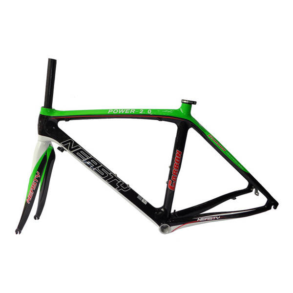 100% NEASTY brand products carbon fiber bicycle accessories carbon fiber frame road riding equipment bright green labeling painted frameset