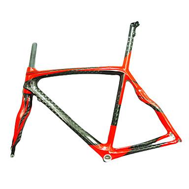 Hot sale frame and front fork integrated seat post red painting 12K carbon fiber bicycle accessories frameset available size 48.50.52.54.56