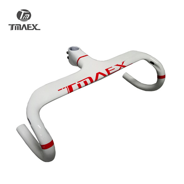 White Carbon Bike Handlebar Bicycle White Handlebar Road Bike Carbon Handlebar Road And Stem Integrated Bicycle parts