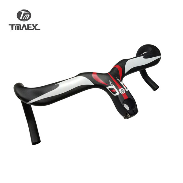 New Compact Type Road Bike 3K Full Carbon Bicycle Handlebars And Stem Integrated 400/420/440*90/100/110/120mm Free Shipping