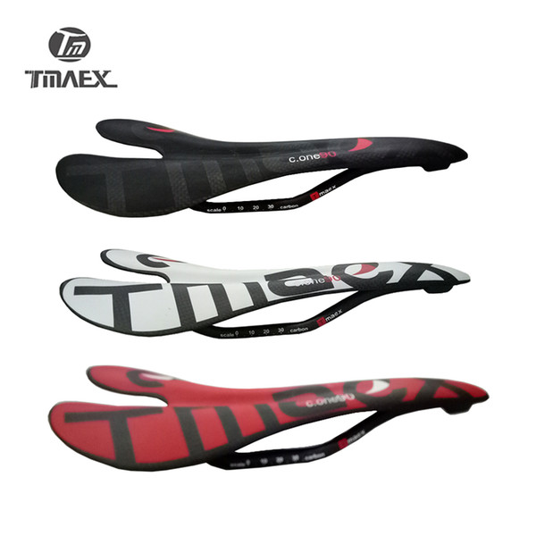 Carbon SaddleTmaex Black/Red/White Matte Bicycle Saddle Parts Cycling Bike Saddles For MTB Road Fold Bike Front Seat Matte 95g