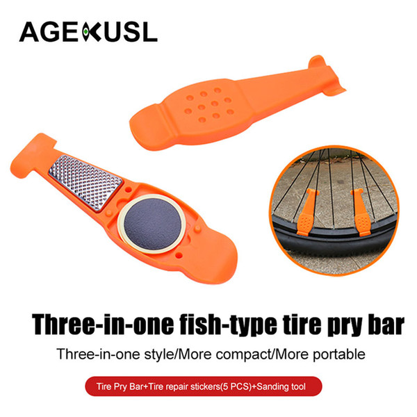 AGEKUSL 3 IN 1 Bike Tyre Levers Tire Patches Tool Bicycle Puncture Repair Tool Kits Glueless Mini 1 Set