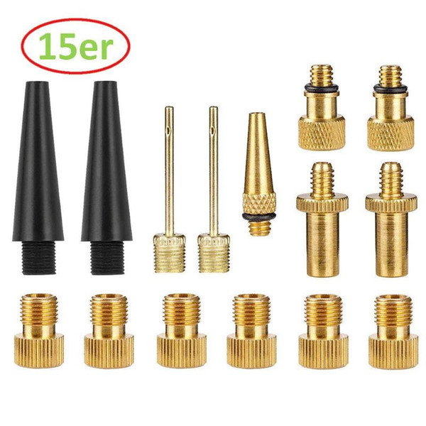 10/15pcs Air Pump Lightweight Bicycle Compressor Easy Install Standard Size Adapter Set Tire Accessories Portable